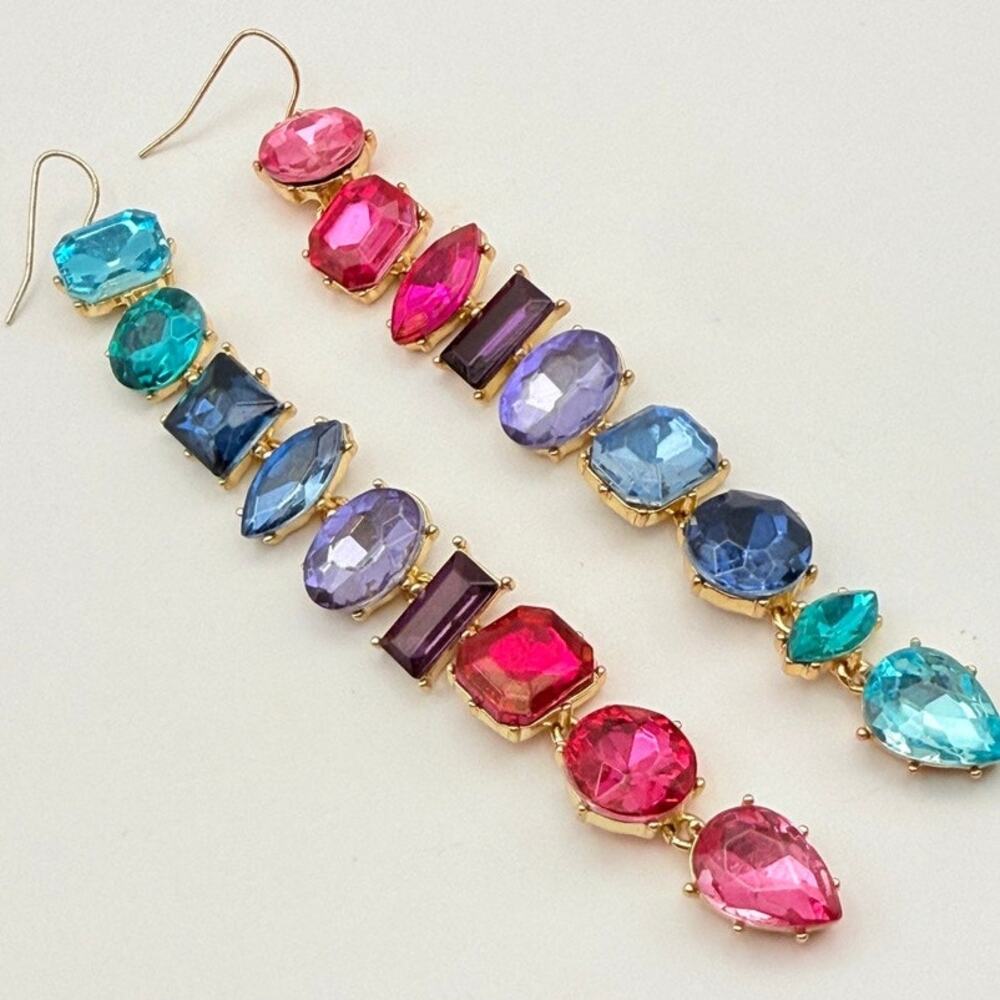 BaubleBar x Micaela Erlanger Date Night Drop Earrings Mismatched Multicolor - Picture 2 of 10